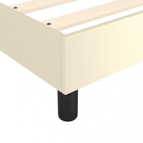 Kontinentalseng 90x200 cm i kunstlæder - cremefarvet