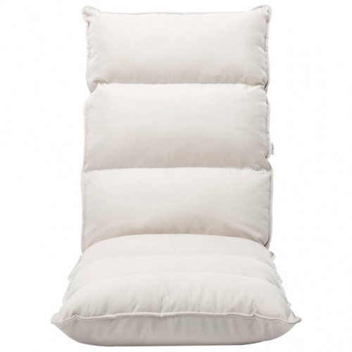 Foldbar gulvstol stof cremefarvet