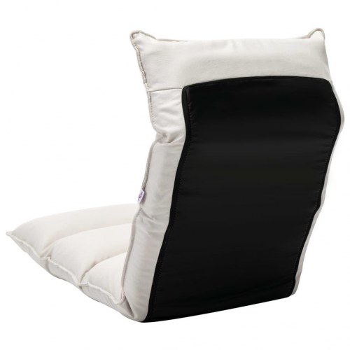 Foldbar gulvstol stof cremefarvet