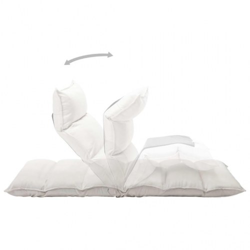 Foldbar gulvstol stof cremefarvet