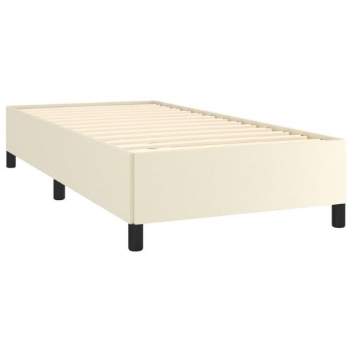 Sengeramme 90×200 cm i kunstlæder - cremefarvet