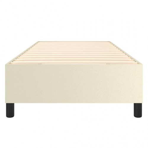 Boxspring sengeramme 90×200 cm i kunstlæder - creme