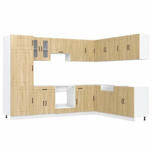 Køkkenskabssæt Kalmar 14 dele konstrueret træ sonoma-eg