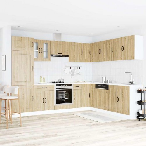 Køkkenskabssæt Kalmar 14 dele konstrueret træ sonoma-eg