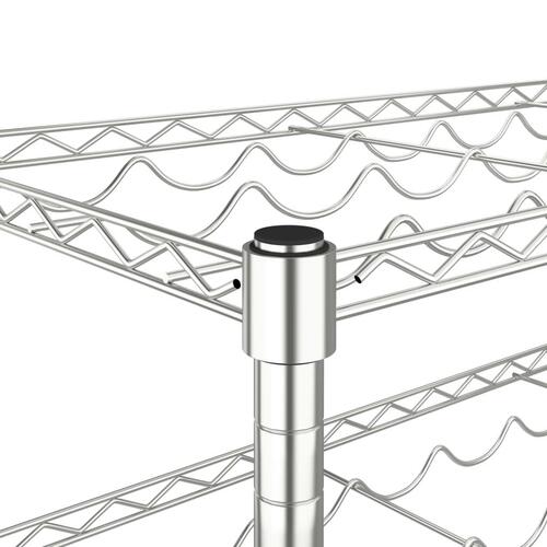 Vinreol 4 hylder til 36 flasker forkromet jern