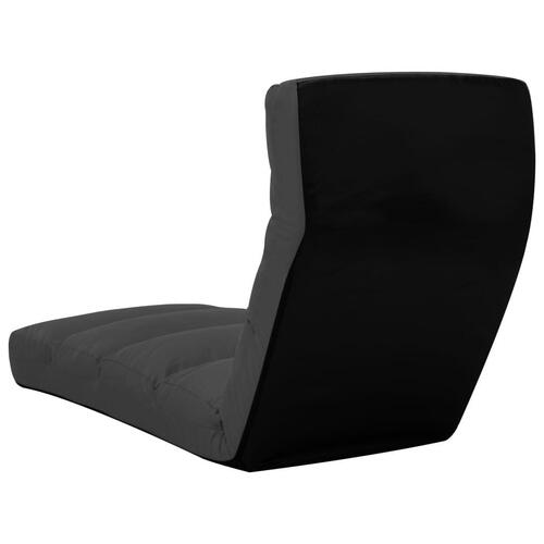 Foldbar gulvstol kunstlæder antracitgrå