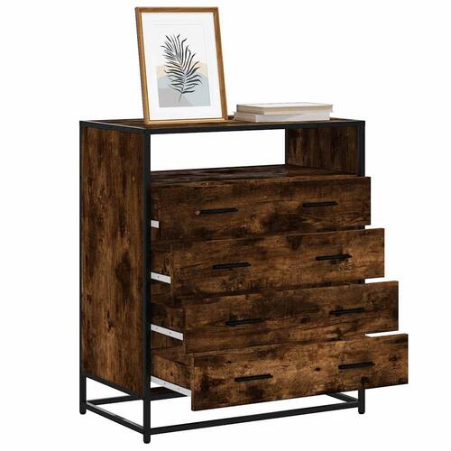 Kommode 70x41x70 cm konstrueret træ røget egetræsfarve