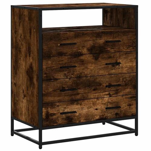 Kommode 70x41x70 cm konstrueret træ røget egetræsfarve