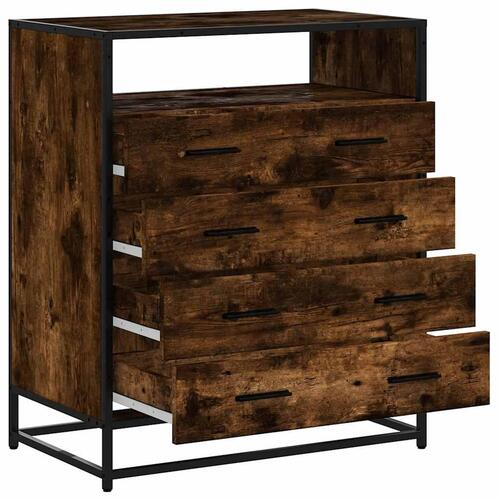 Kommode 70x41x70 cm konstrueret træ røget egetræsfarve