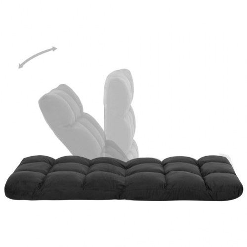 Foldbar gulvstol mikrofiber sort