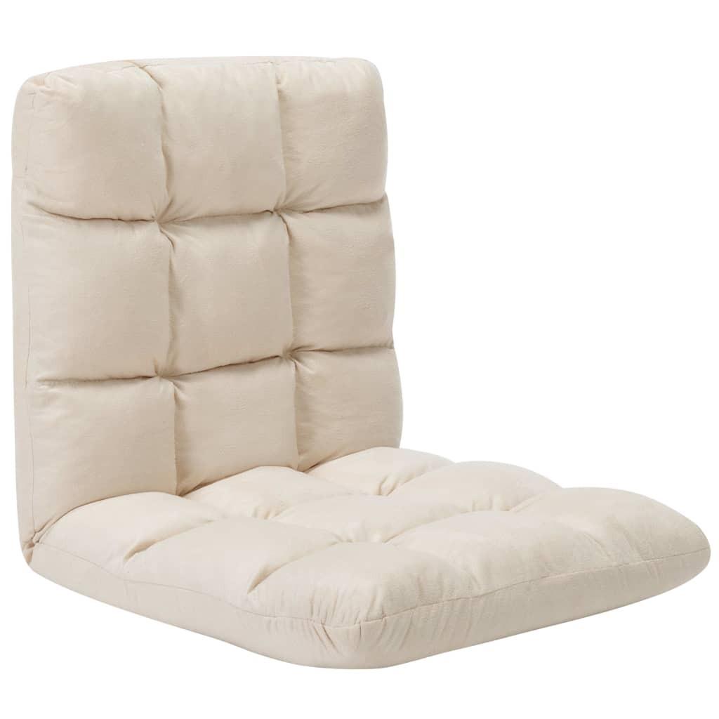 Foldbar Gulvstol Mikrofiber Cremefarvet