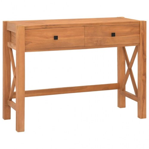Skrivebord i teaktræ med 2 skuffer - 100 × 40 × 75 cm