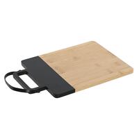 Skærebræt Home ESPRIT Sort Natur Polyuretan Bambus 35,5 x 21 x 1,1 cm