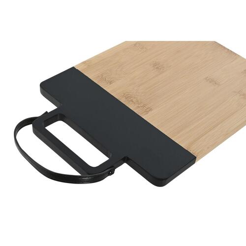 Skærebræt Home ESPRIT Sort Natur Polyuretan Bambus 35,5 x 21 x 1,1 cm
