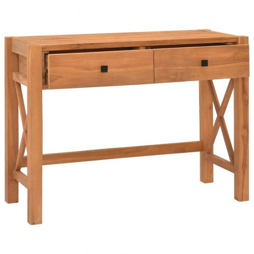Skrivebord i teaktræ med 2 skuffer - 100 × 40 × 75 cm