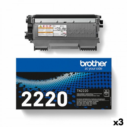 Brother TN2220 original toner - sort, 3-pak til HL-2240D/2250DN/2270DW