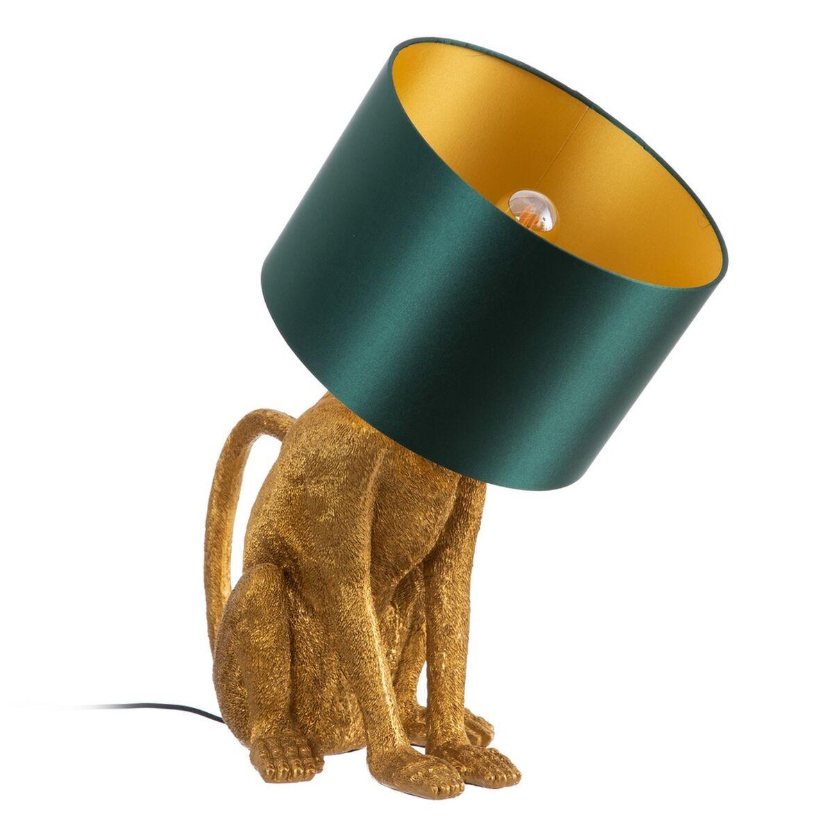 Bordlampe 43 5 X 30 5 X 60 Cm Gylden Grøn Polyesterharpisk