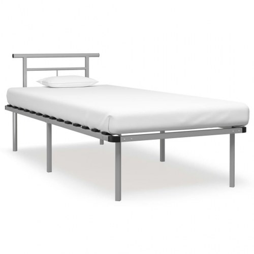 Sengeramme 90x200 cm i metal - grå enkeltseng