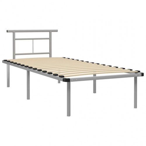 Sengeramme 90x200 cm i metal - grå enkeltseng