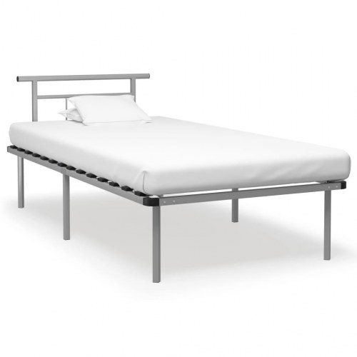 Sengestel i metal - 100 x 200 cm, grå