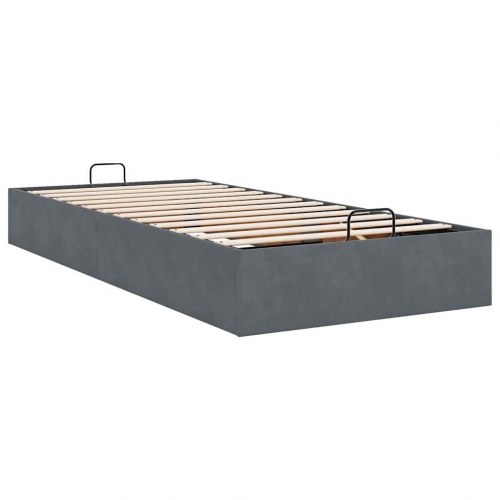 Ottomansk sengeramme 80 x 200 cm i fløjl - mørkegrå