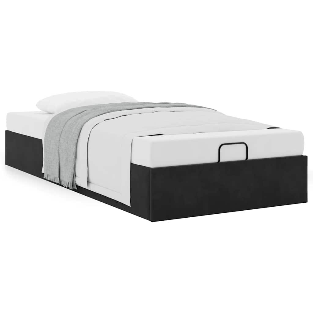 Osmannisk Sengeramme Uden Madras 90x200 Cm Fløjl Sort