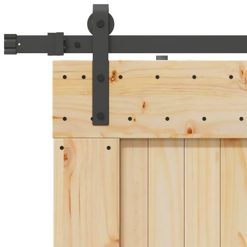 Skydedør med monteringssæt 90x210 cm massivt fyrretræ