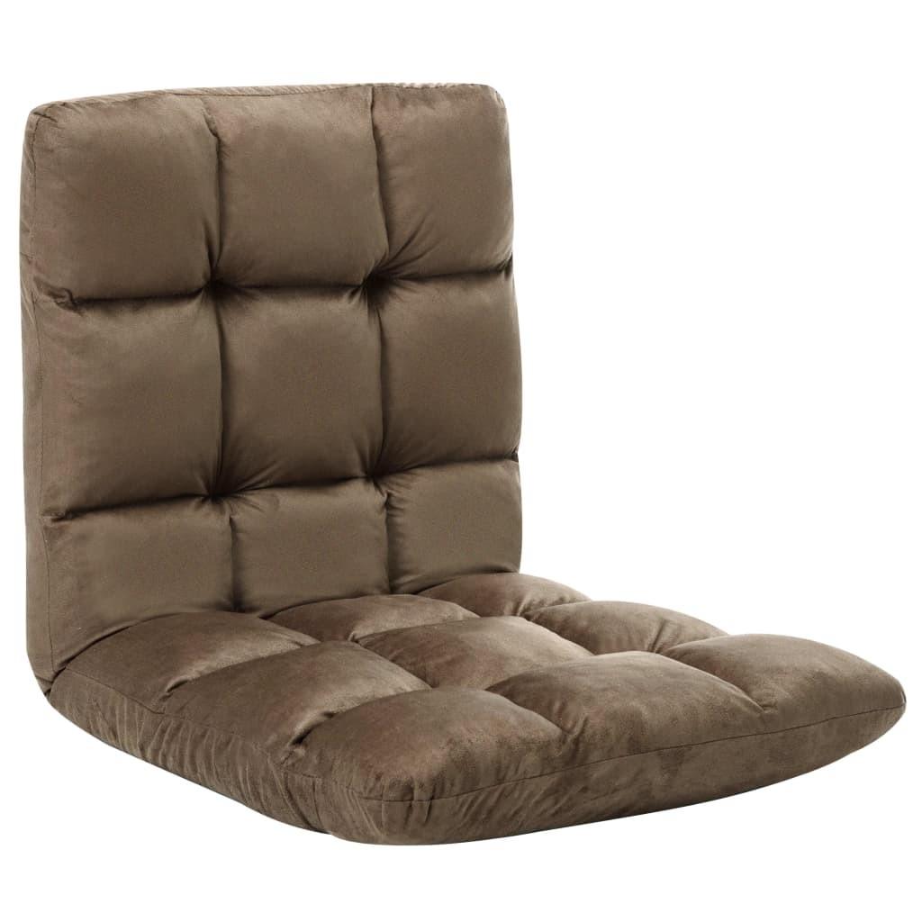 Foldbar Gulvstol Mikrofiber Gråbrun