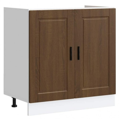 Underskab til vask Porto 80×46×81,5 cm - konstrueret træ, brun eg