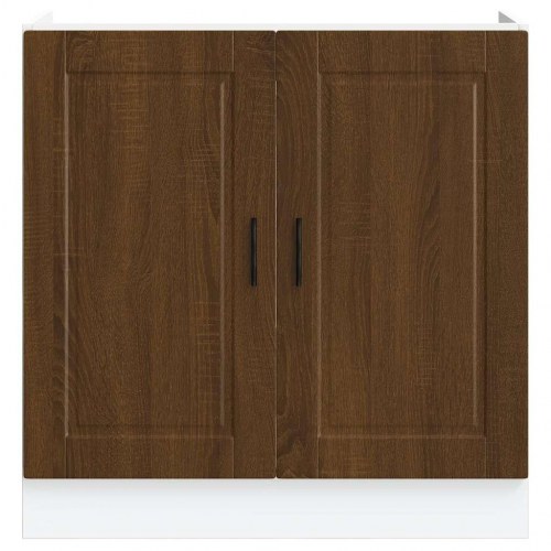 Underskab til vask Porto 80×46×81,5 cm - konstrueret træ, brun eg