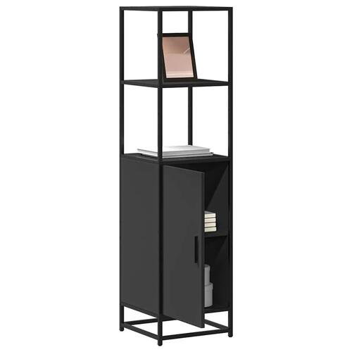 Skab 35,5x35x139 cm konstrueret træ og metal sort