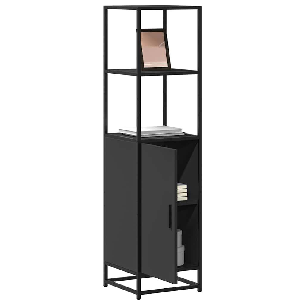 Skab 35,5x35x139 cm konstrueret træ og metal sort