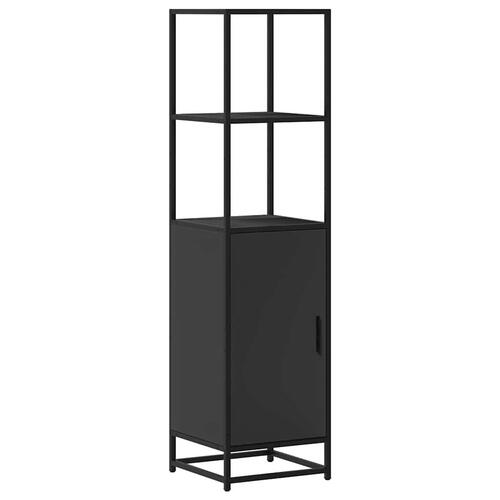 Skab 35,5x35x139 cm konstrueret træ og metal sort