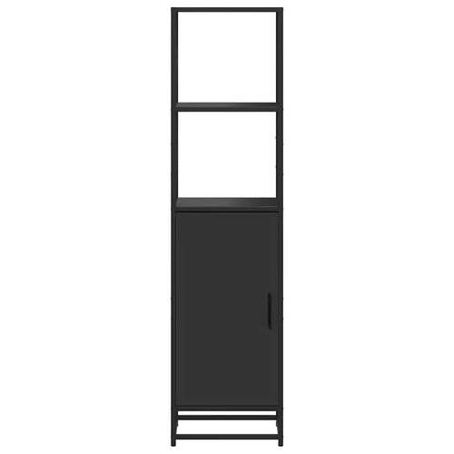 Skab 35,5x35x139 cm konstrueret træ og metal sort