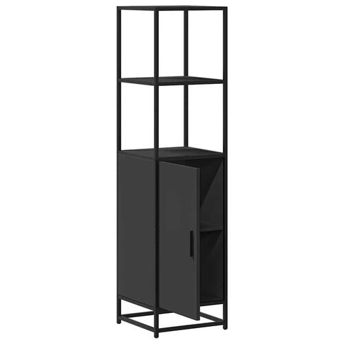 Skab 35,5x35x139 cm konstrueret træ og metal sort