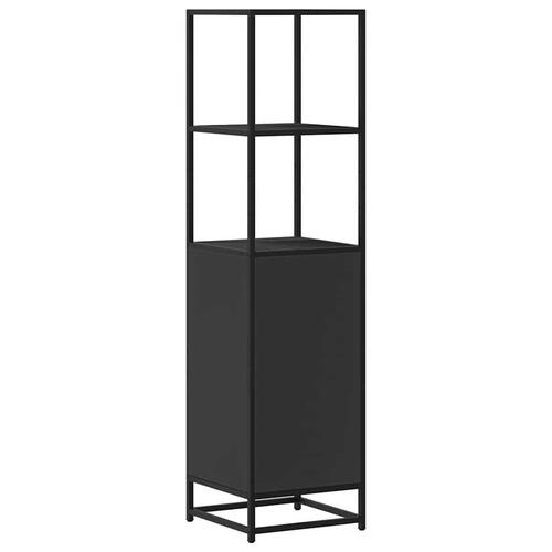 Skab 35,5x35x139 cm konstrueret træ og metal sort