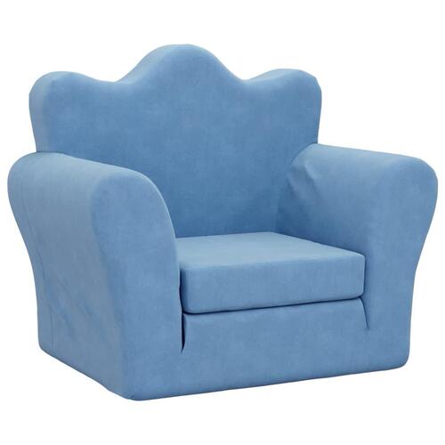 Sovesofa til børn blødt plys blå