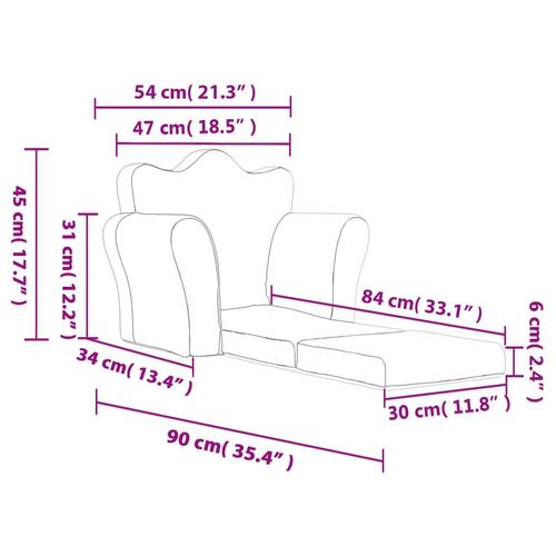 Sovesofa til børn blødt plys blå