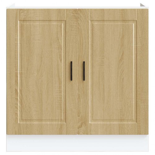 Underskab til vask Porto 80 × 46 × 81,5 cm - konstrueret træ i sonoma-eg