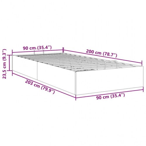 Sengeramme med opbevaring 90 x 200 cm i fløjl - mørkegrøn