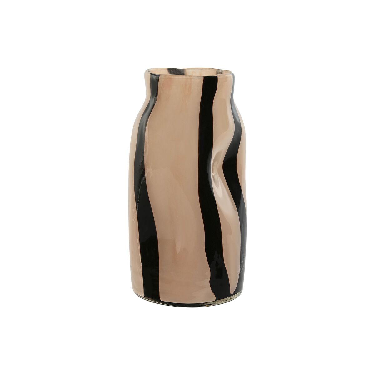 Vase - sort/flødefarvet krystal, 15 × 15 × 29,2 cm