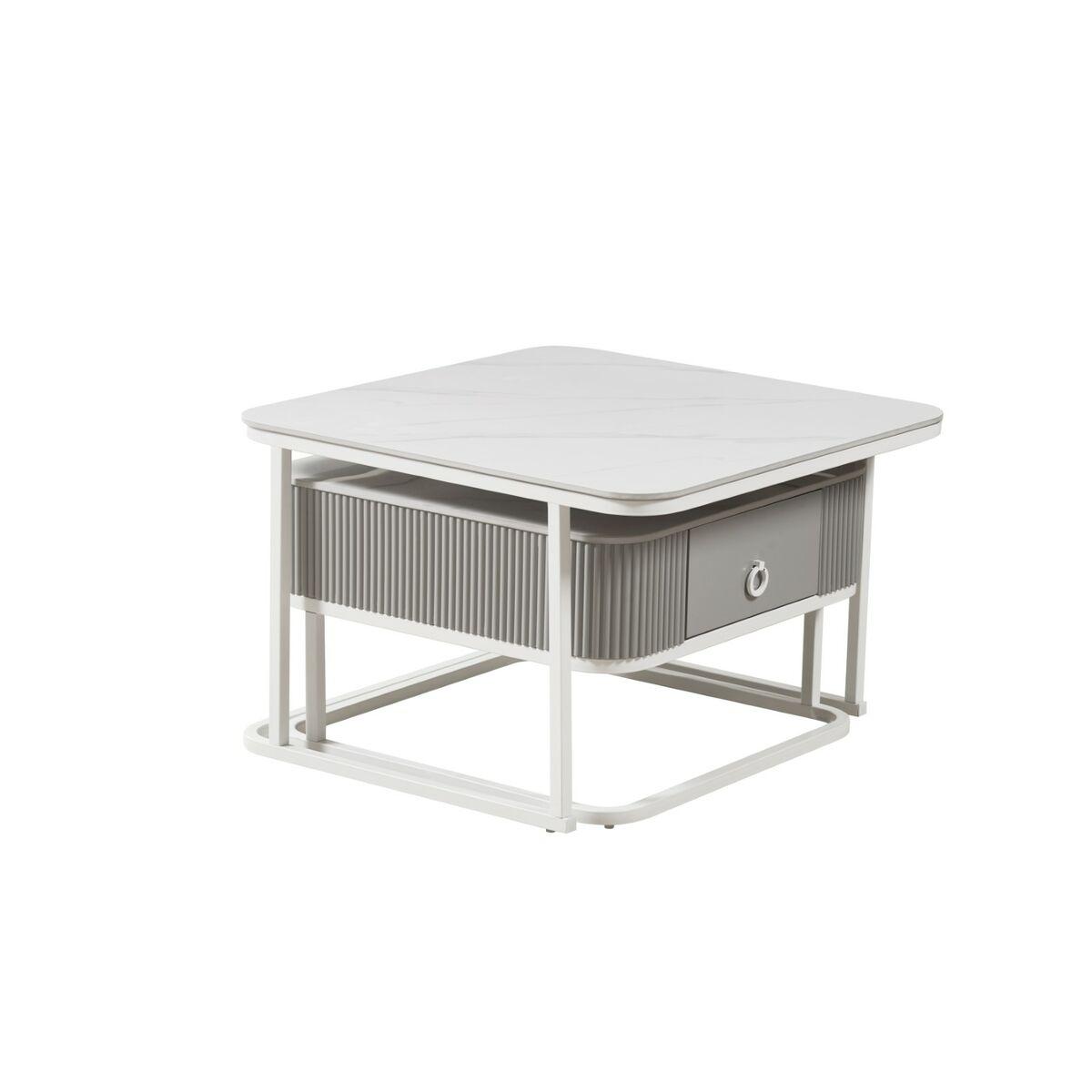 Sofabord - hvid, 70 × 70 × 45 cm