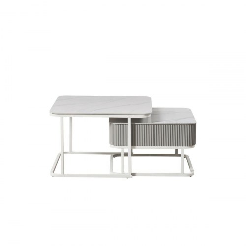 Sofabord - hvid, 70 × 70 × 45 cm