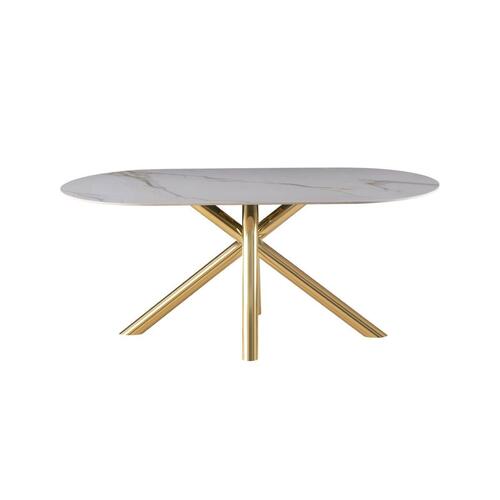 Spisebord Home ESPRIT Gylden Metal Keramik 180 x 90 x 75 cm