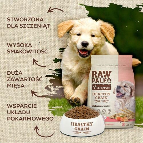 Foder VETEXPERT Raw Paleo Healthy Grain Puppy Salmon y cebada Laksefarvet 2 Kg