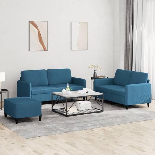 3 personers sofa velour blå
