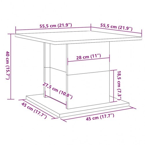 Sofabord i konstrueret træ - 55,5 × 55,5 × 40 cm, kunsteg