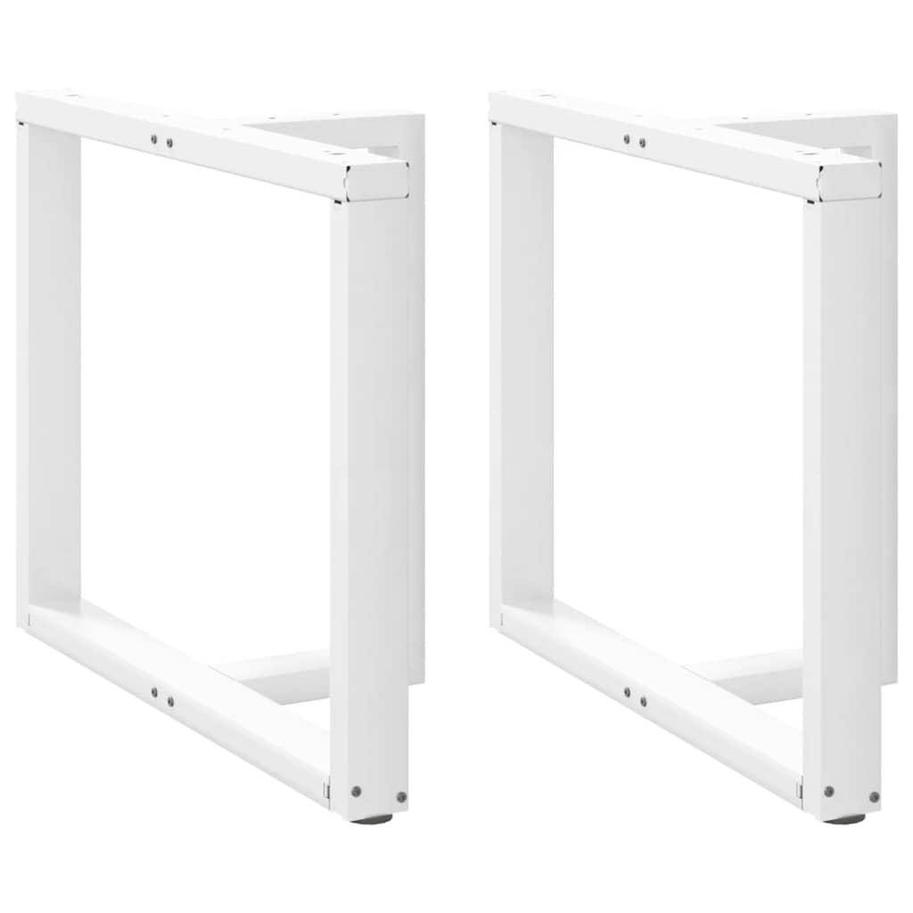 Spisebordsben T Formet 2 Stk 100x35x72 73 Cm Stål Hvid