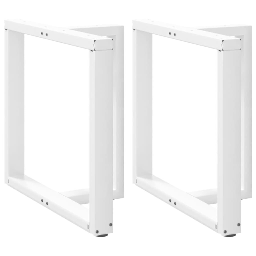 Spisebordsben T Formet 2 Stk 70x35x72 73 Cm Stål Hvid