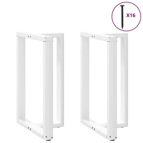 Barbordsben T-formet 2 stk 60x35x(90-91) cm stål hvid